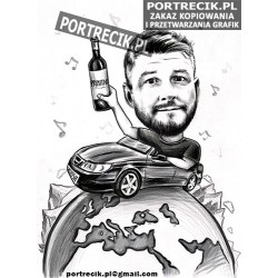 Karykatura podróżnika w...