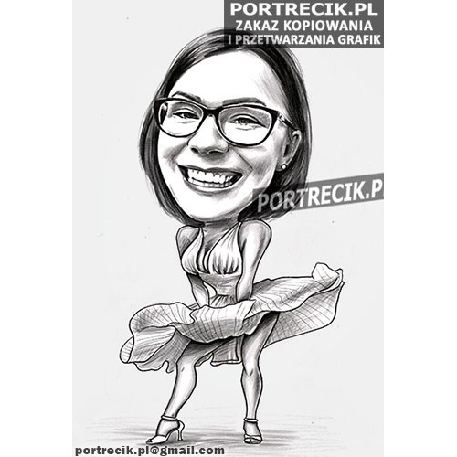 Karykatura kobiety a'la Marilyn Monroe