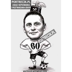 Karykatura piłkarza - górnika