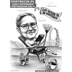 Karykatura na emeryturę na działce