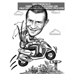 Karykatura wędkarza na...