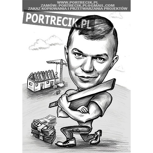 karykatura budowlańca