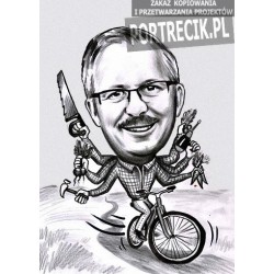 Karykatura złotej rączki na...