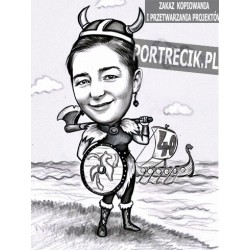 Karykatura kobiety Wikingów