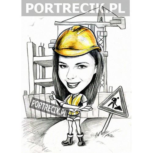 Karykatura kierownika budowy / architekta