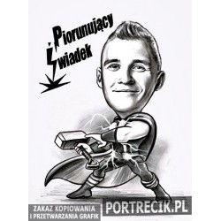 Piorunujący świadek karykatura Thora