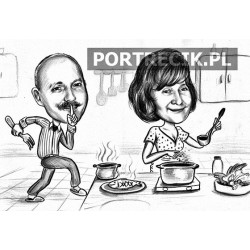 Karykatura na rocznicę - w kuchni