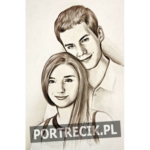 portret ze zdjęcia w sepii