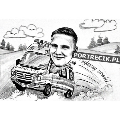 Karykatura ratownika medycznego
