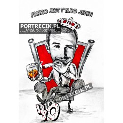 Karykatura urodzinowa na tronie / fotelu