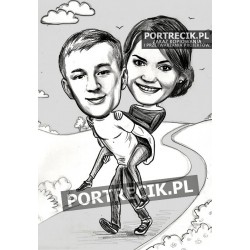Karykatura pary - na barana