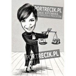 Karykatura adwokata / prokuratora