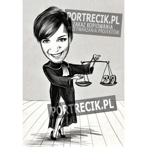 Karykatura adwokata / prokuratora