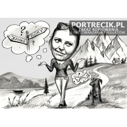 Karykatura "W góry czy nad...