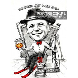 Karykatura myśliwego - narciarza