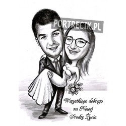 Karykatura ślubna - z dedykacją