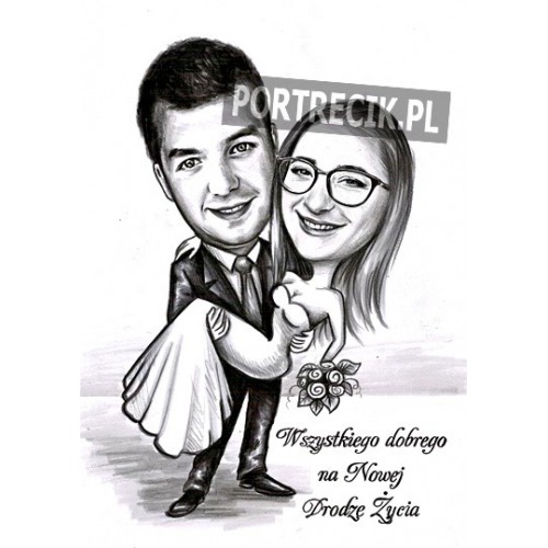 Karykatura ślubna - z dedykacją