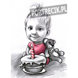 Karykatura dziecka na roczek