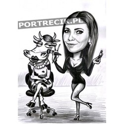 Karykatura kosmetyczki - wizażystki