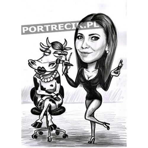 Karykatura kosmetyczki - wizażystki