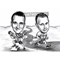 Karykatura dwóch biegaczy