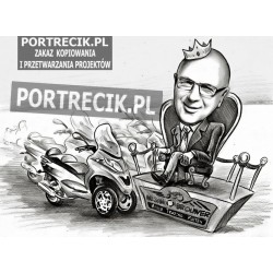 Karykatura szefa na tronie
