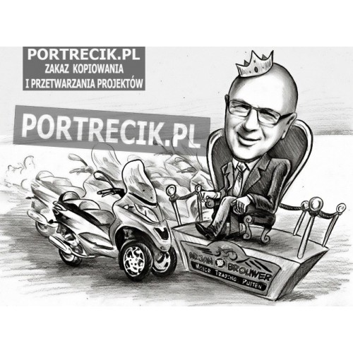 Karykatura szefa na tronie