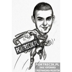 Karykatura dla świadka - supermen / superświadek