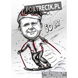 Karykatura narciarza na...