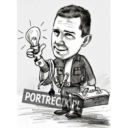 Karykatura elektryka