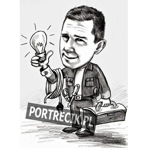 Karykatura elektryka