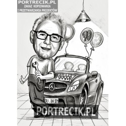 Karykatura urodzinowa mechanika