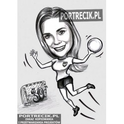 Karykatura piłka ręczna