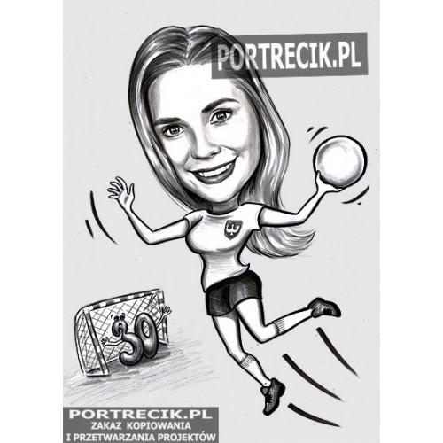 Karykatura piłka ręczna