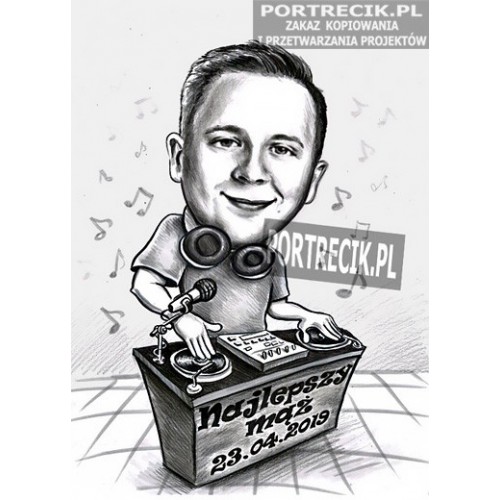 Karykatura dj - Didżeja