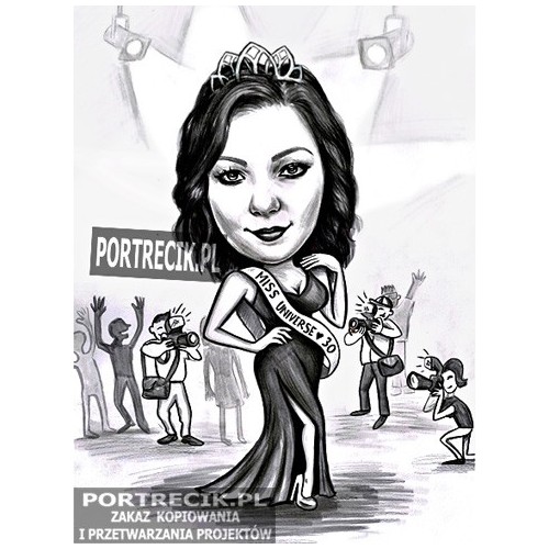 Karykatura gwiazdy - Miss Universe