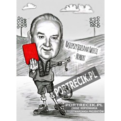 Karykatura sędziego piłkarskiego