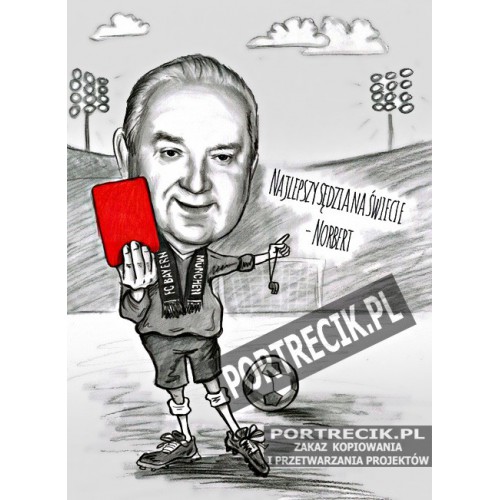 Karykatura sędziego piłkarskiego