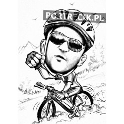 Karykatura rowerzysty na...