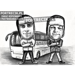 Karykatura kierowców autobusu