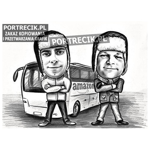 Karykatura kierowców autobusu