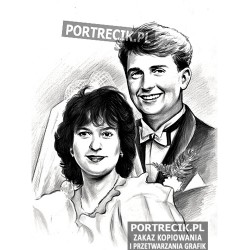 Portret ślubny pary ze starego zdjęcia 2