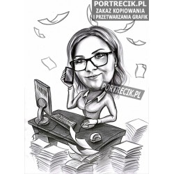 Karykatura w biurze z...